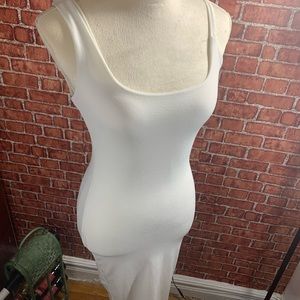 White midi ivory stretchy dress.